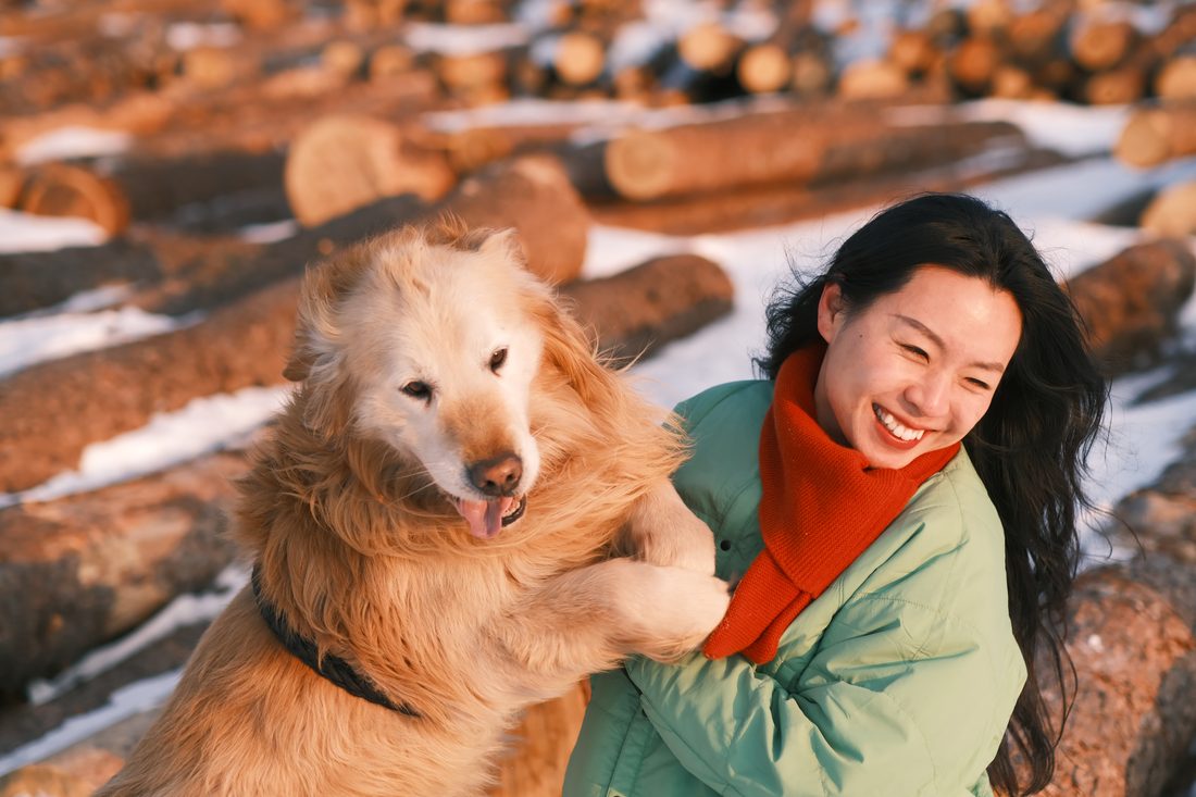 With my dog